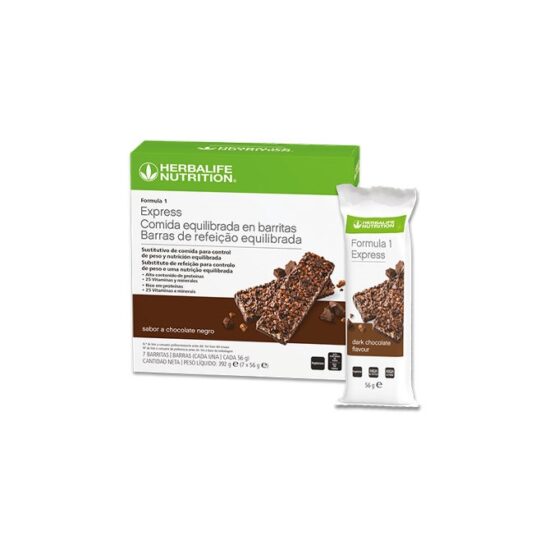 Herbalife Formula 1 Express Equilibrada en Barritas Chocolate Negro 7 x 56 g